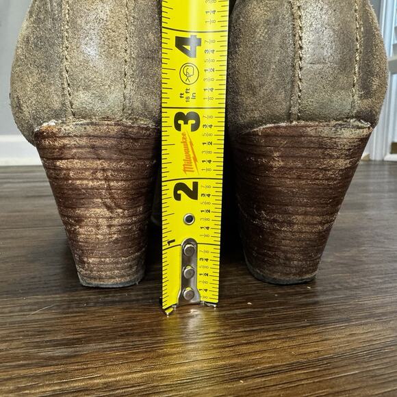 OTBT Ankle Wedge Booties Women’s 8 Distressed Leather Zip Ankle Boots - Picture 9 of 12